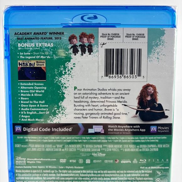 Disney Brave (Blu-ray + DVD + Digital HD, 2019, PG) NEW Sealed - Picture 5 of 6